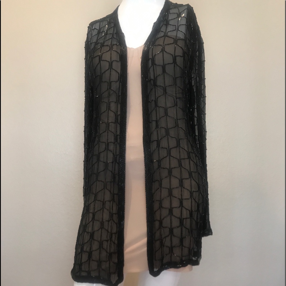 Scala Beaded Vintage Silk Jacket